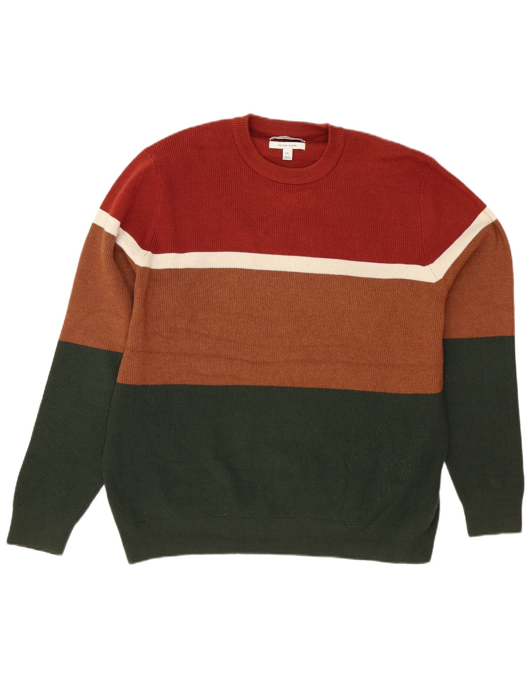 Marks & Spencer Jersey de cuello redondo para hombre, talla 2XL, bloque de color multicolor