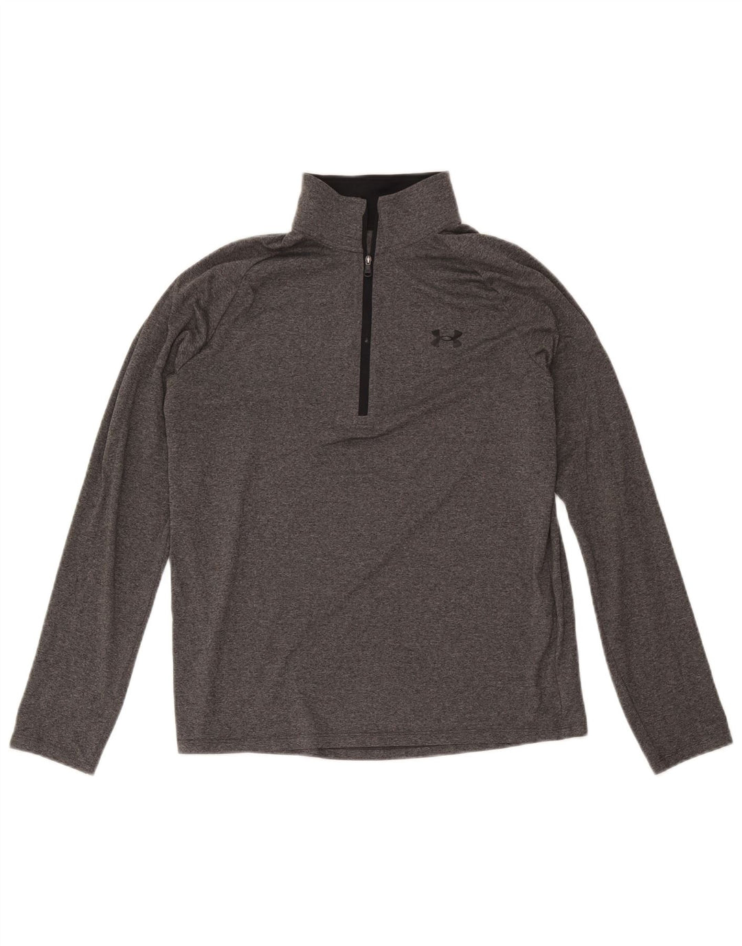 Under Armour Hombre Zip Neck Top Manga Larga Poliéster Gris Medio