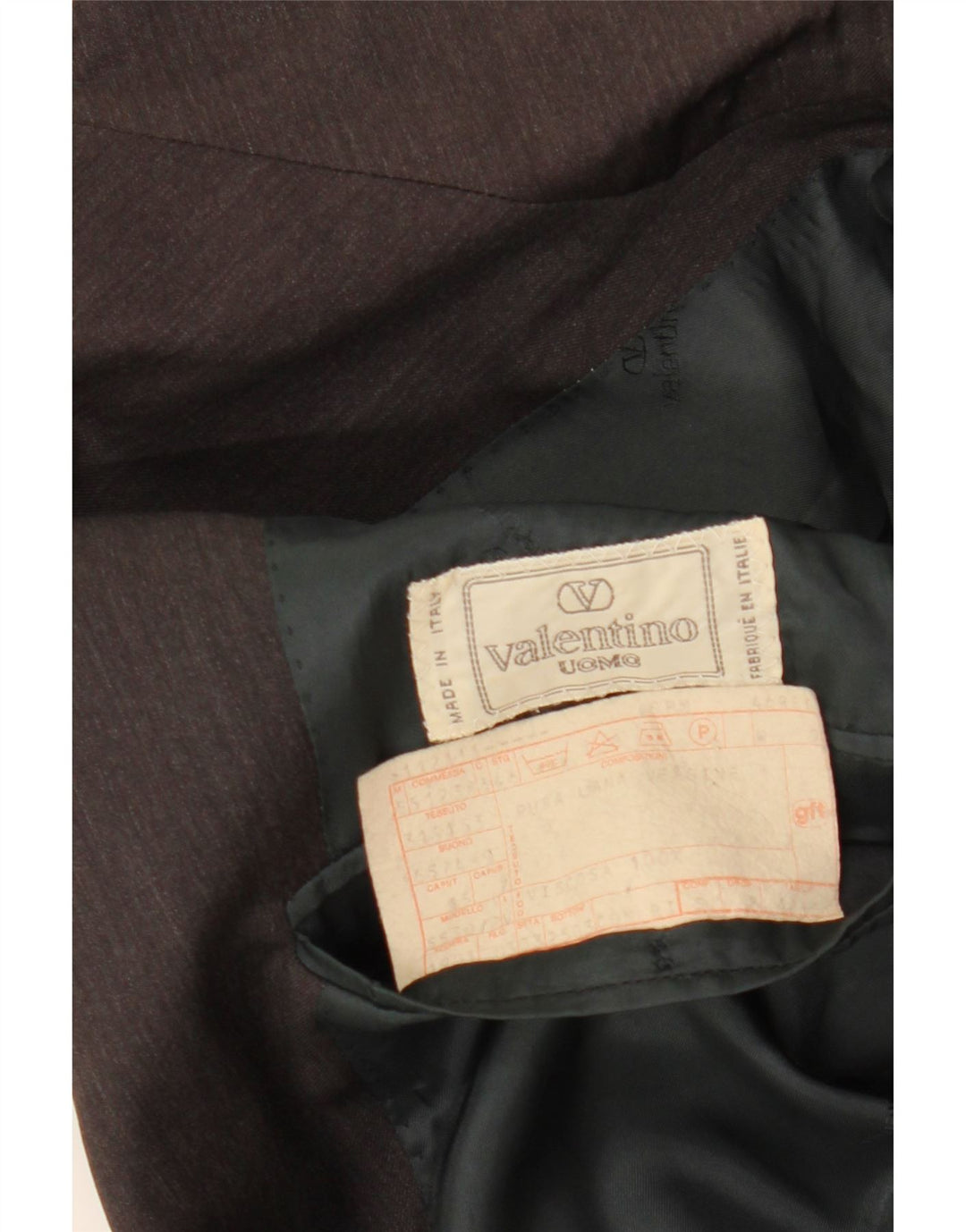 VALENTINO Chaqueta blazer de 2 botones para hombre IT 46 Small Gris Lana Virgen