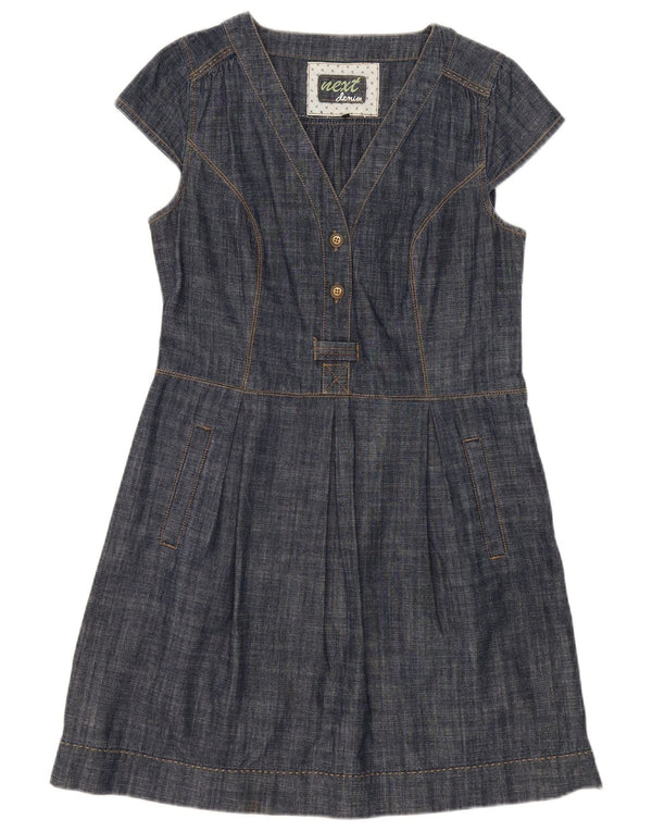 Next Vestido acampanado para mujer UK 44 Algodón azul marino mediano