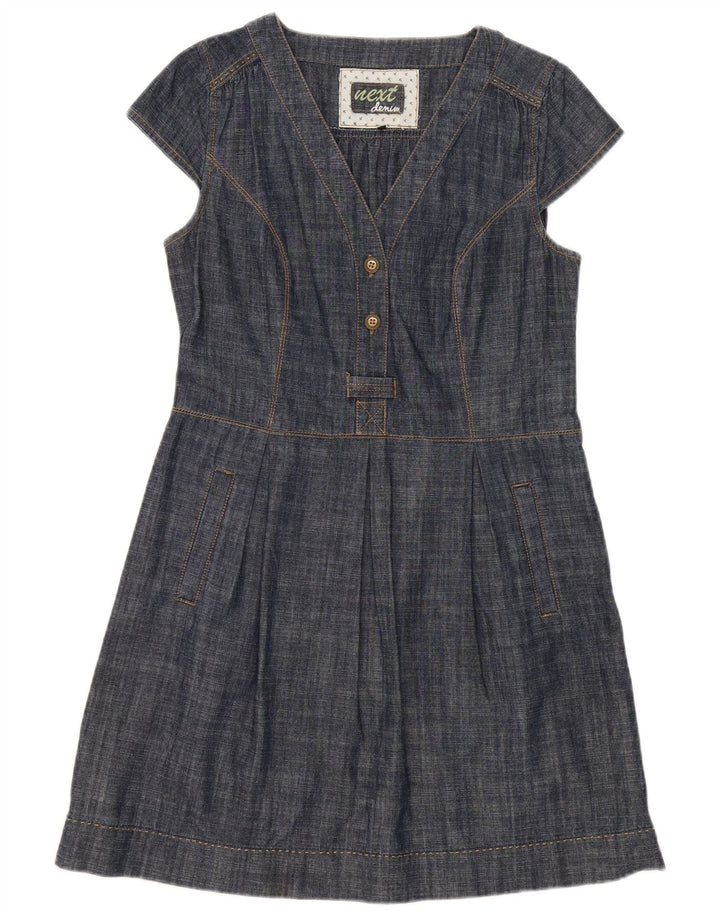 Next Vestido acampanado para mujer UK 44 Algodón azul marino mediano