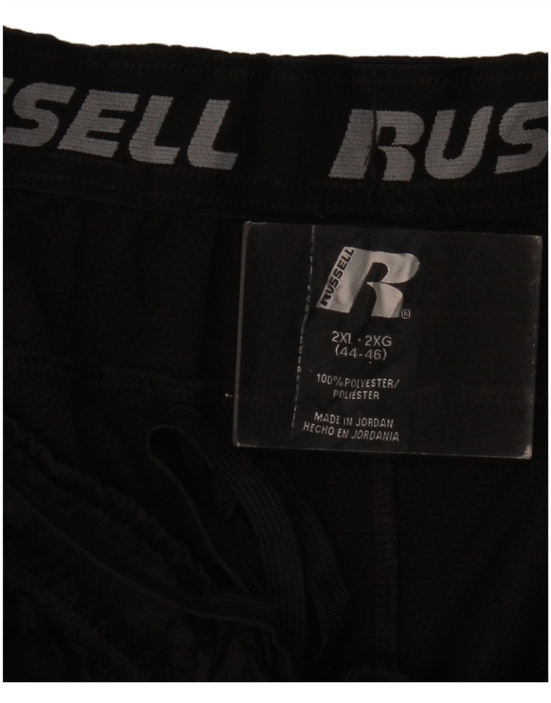 RUSSELL ATHLETIC Pantalones cortos deportivos para hombre 2XL Poliéster color block negro