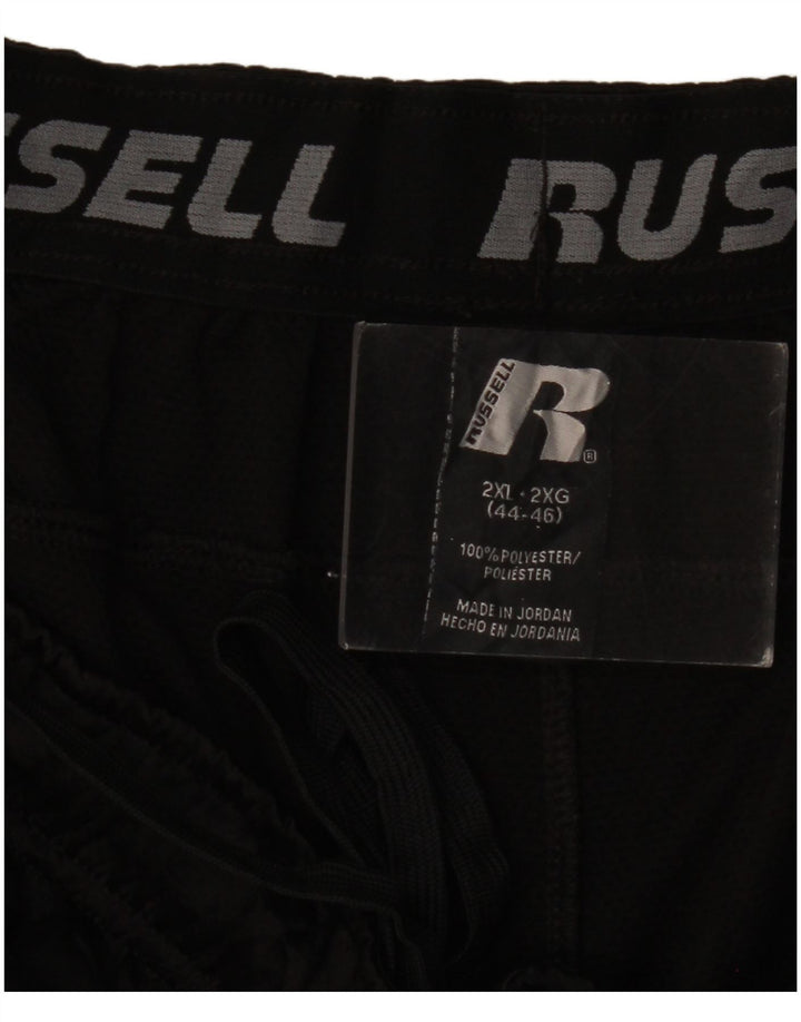 RUSSELL ATHLETIC Pantalones cortos deportivos para hombre 2XL Poliéster color block negro