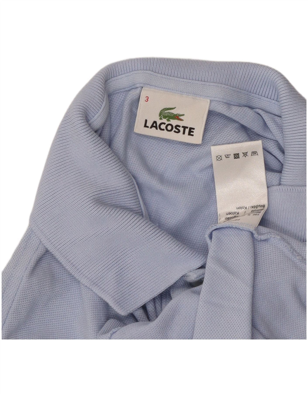 Polo Lacoste para hombre talla 3 pequeño algodón azul