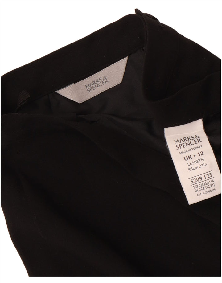 Marks & Spencer Falda lápiz para mujer UK 12 Medium W28 Poliéster negro