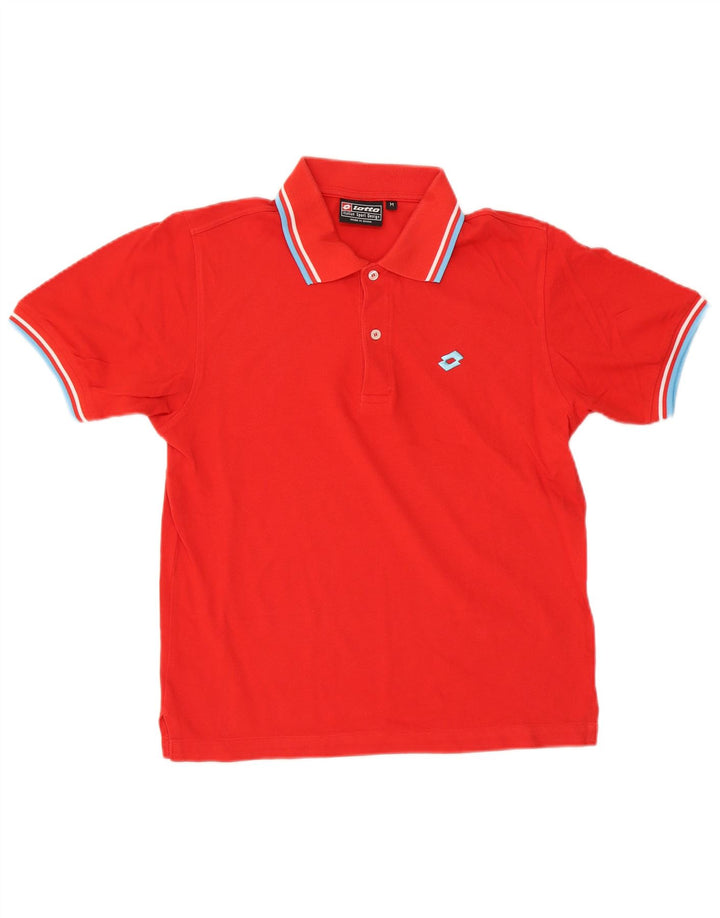Polo Lotto Hombre Mediano Rayas Rojas