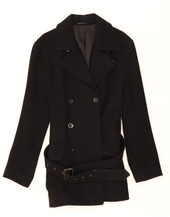 FRENCH CONNECTION Womens Double Breasted Coat IT 40 Small Black Wool Vintage French Connection and Second-Hand French Connection from Messina Hembry 