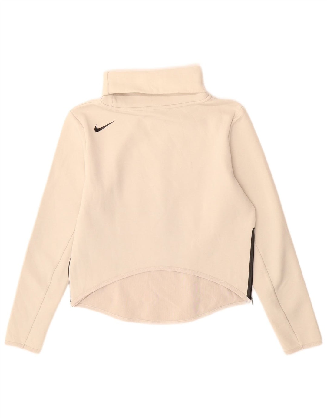 Nike Dri Fit - Sudadera extragrande con cuello vuelto para mujer, talla 6, XS, color beige