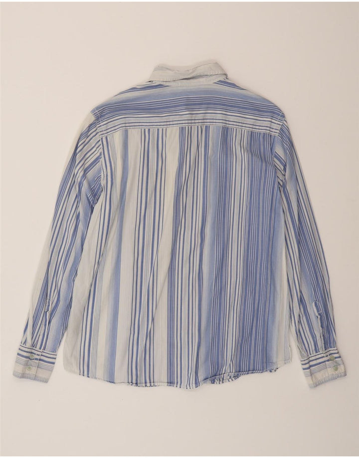 DKNY Mens Shirt Large Blue Striped Cotton Classic Vintage Dkny and Second-Hand Dkny from Messina Hembry 