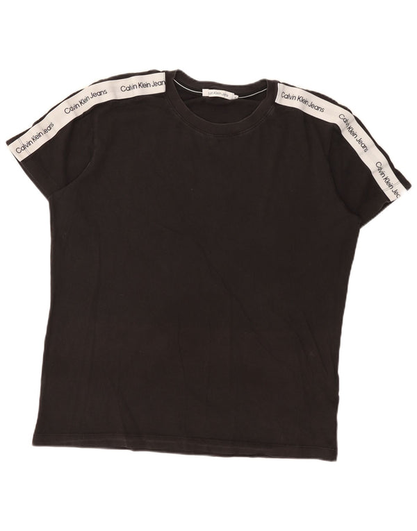 Calvin Klein Jeans Camiseta gráfica para hombre Top XL Algodón negro Clásico