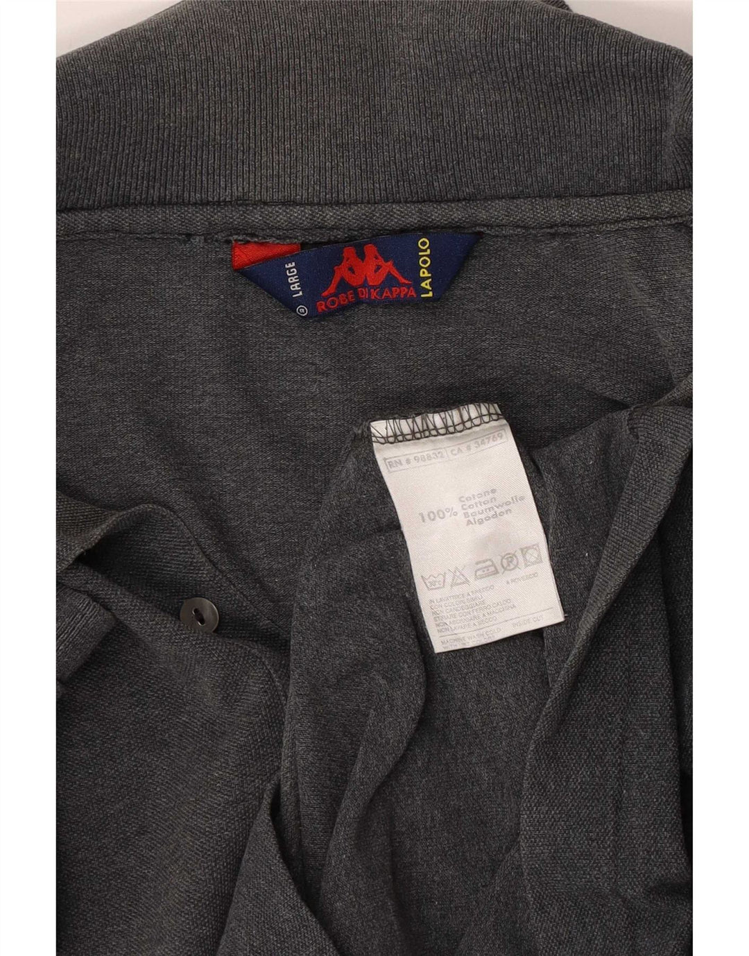 Kappa Polo Hombre Grande Gris Algodón