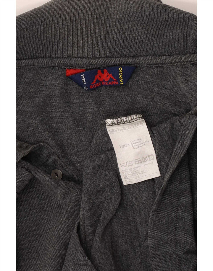 Kappa Polo Hombre Grande Gris Algodón