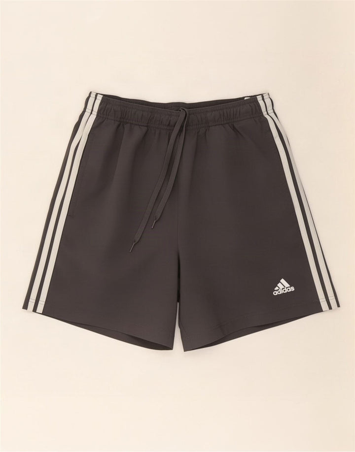 Adidas - Pantalones cortos deportivos para hombre, poliéster gris grande