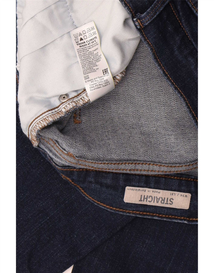 Marks & Spencer Jeans rectos para hombre W34 L31 Algodón azul marino