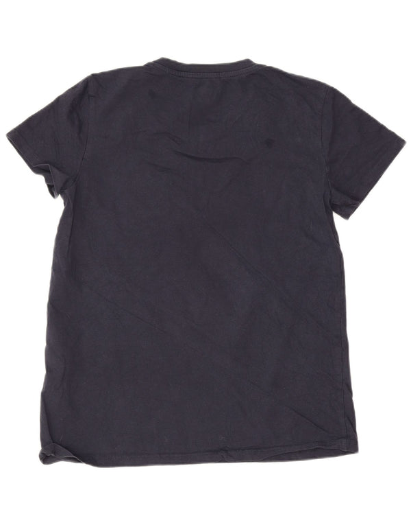 Levi's Camiseta gráfica para mujer Top UK 10 Small Azul marino Floral Algodón