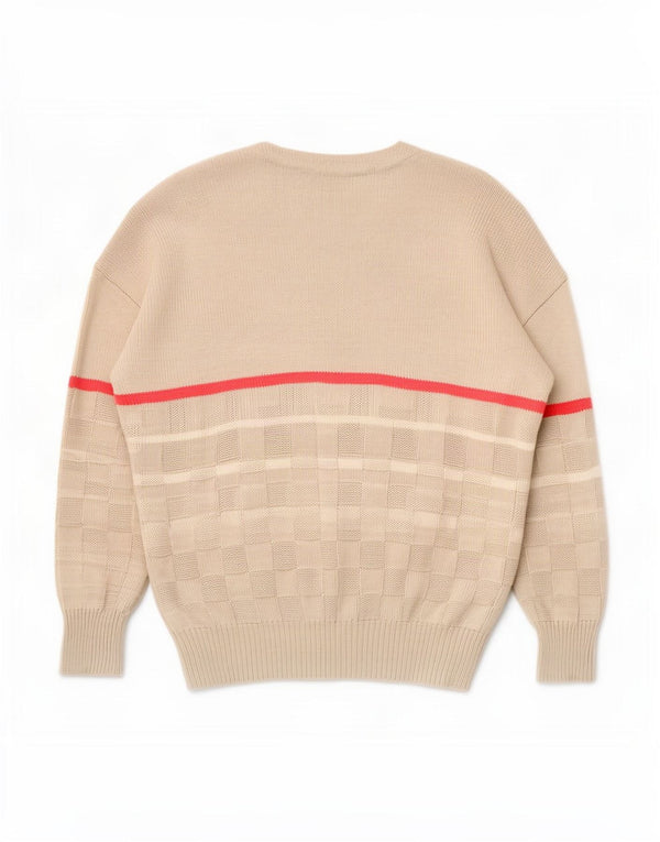 Sportful Cárdigan Hombre IT 48 Small Beige Algodón A Rayas