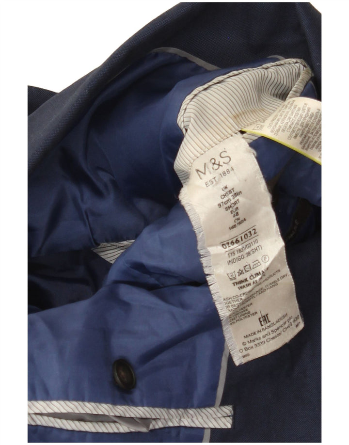 Marks & Spencer Chaqueta tipo blazer de 2 botones para hombre EU 48 Azul marino mediano