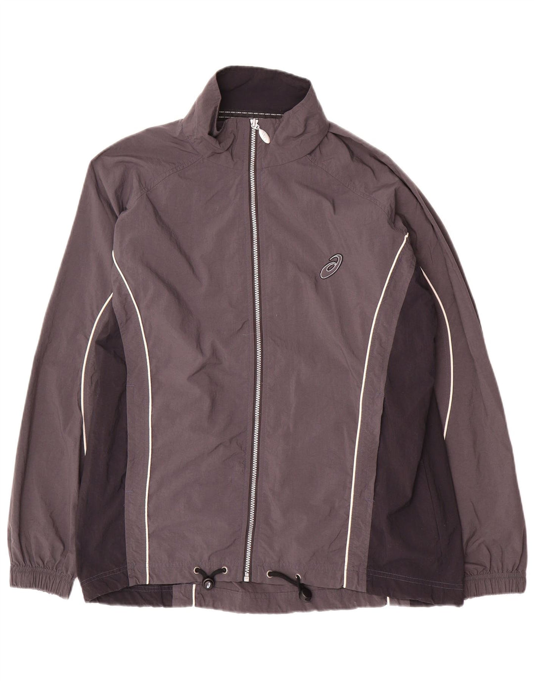 Asics Hombre Chándal Top Chaqueta Grande Gris Colorblock Nylon