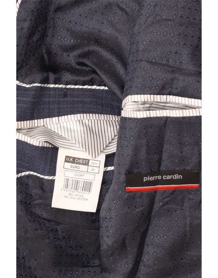 Pierre Cardin Chaqueta tipo blazer de 2 botones para hombre UK 50 5XL Azul marino a cuadros