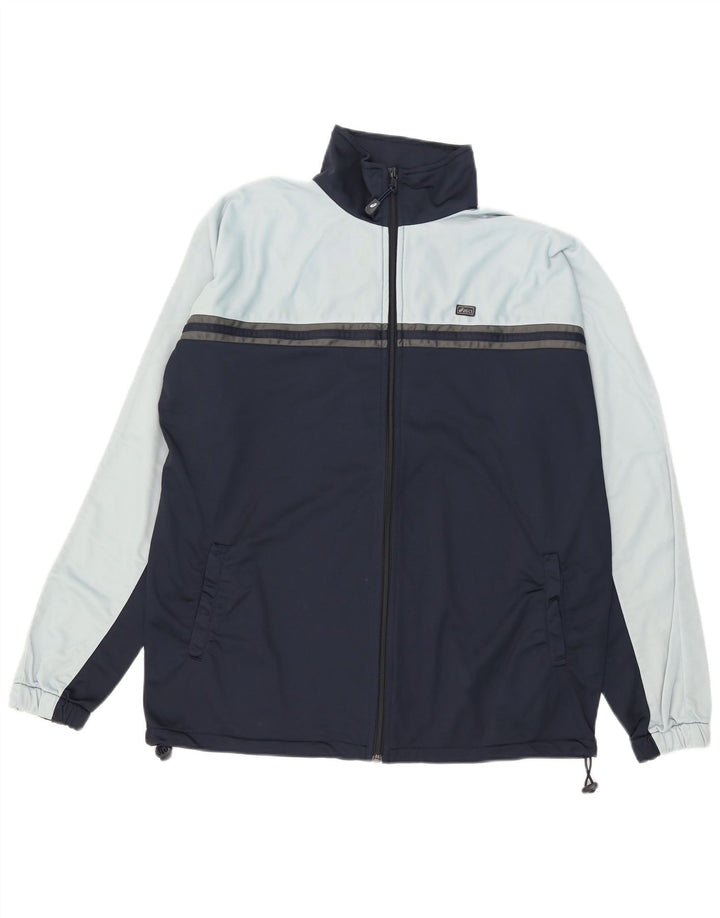 Asics Hombre Chándal Top Chaqueta Grande Azul Colorblock Poliéster