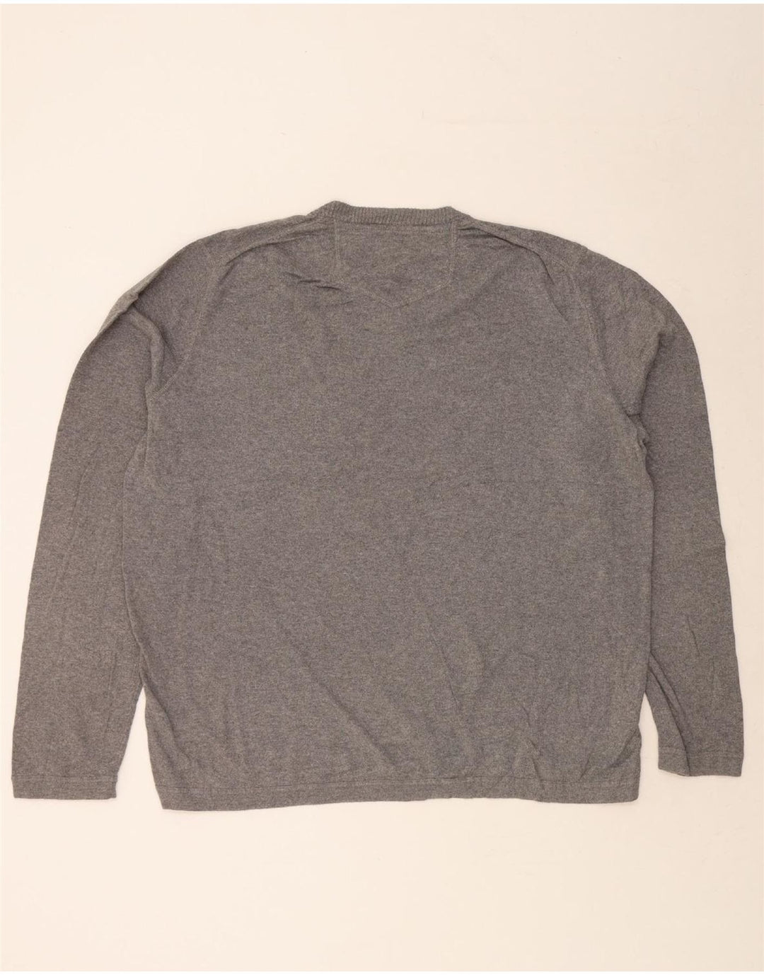 EDDIE BAUER Mens V-Neck Jumper Sweater XL Grey Cotton Vintage Eddie Bauer and Second-Hand Eddie Bauer from Messina Hembry 