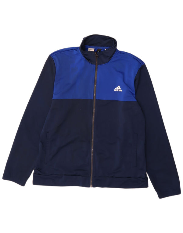 Adidas Hombre Chándal Top Chaqueta Grande Azul Marino Colorblock