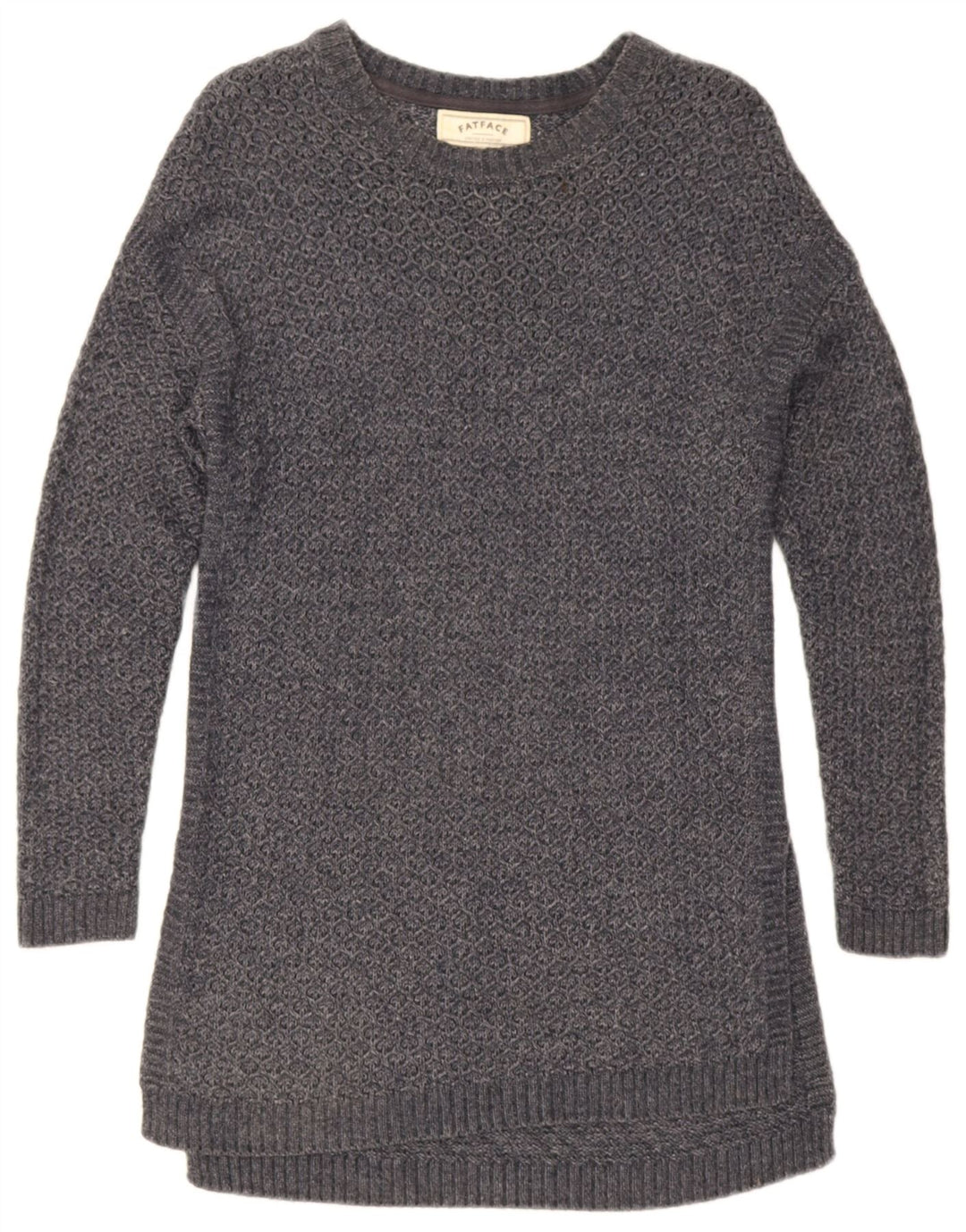 Fat Face - Jersey largo con cuello barco para mujer, talla 40, color gris medio