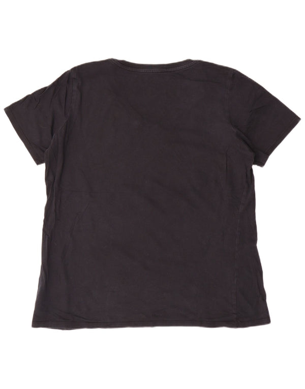 Nike Camiseta de corte atlético para mujer UK 40 XL Algodón negro