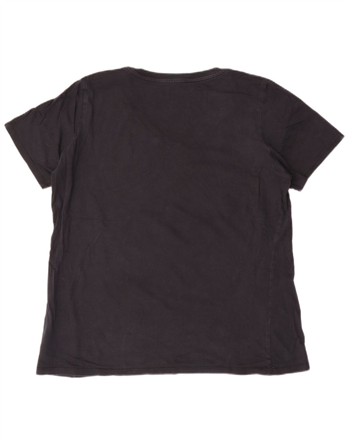 Nike Camiseta de corte atlético para mujer UK 40 XL Algodón negro