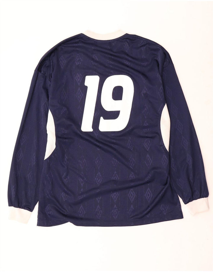 Umbro Hombre Gráfico Top Manga Larga XL Poliéster Geométrico Azul Marino