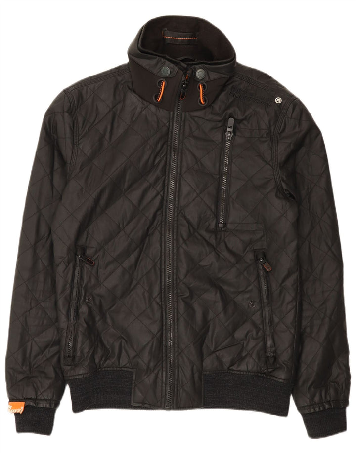 Superdry Chaqueta Bomber Acolchada Para Hombre UK 40 Large Nylon Negro