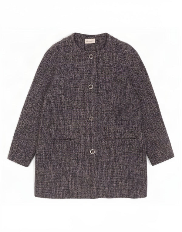 Marks & Spencer Abrigo clásico para mujer UK 40 XL Poliéster moteado azul