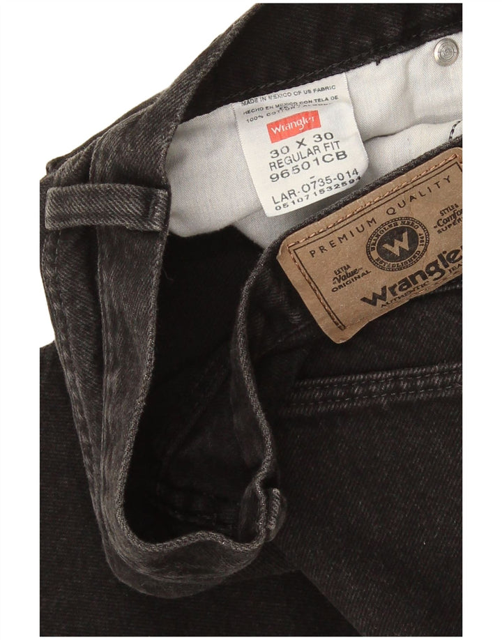 Wrangler Vaqueros rectos de corte regular para hombre W30 L30 Algodón negro