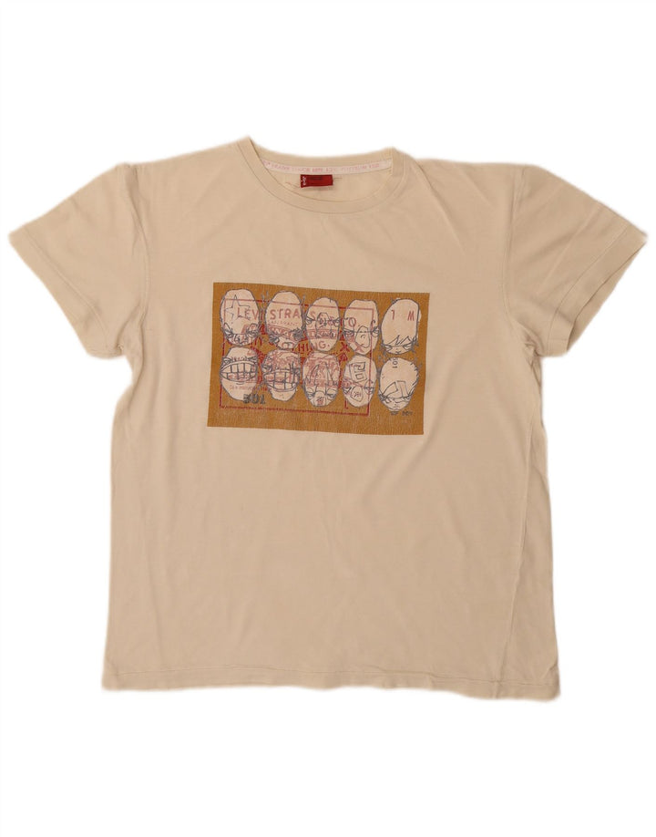 Levi's Camiseta gráfica para mujer UK 44 Medium Beige