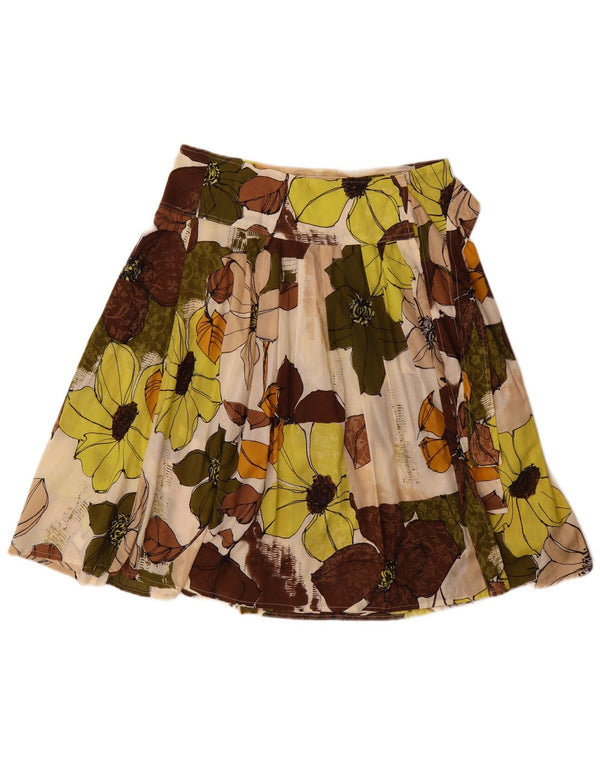 Vintage Womens Wrap Skirt IT 48 XL W32 Multicoloured Floral Cotton Bohemian