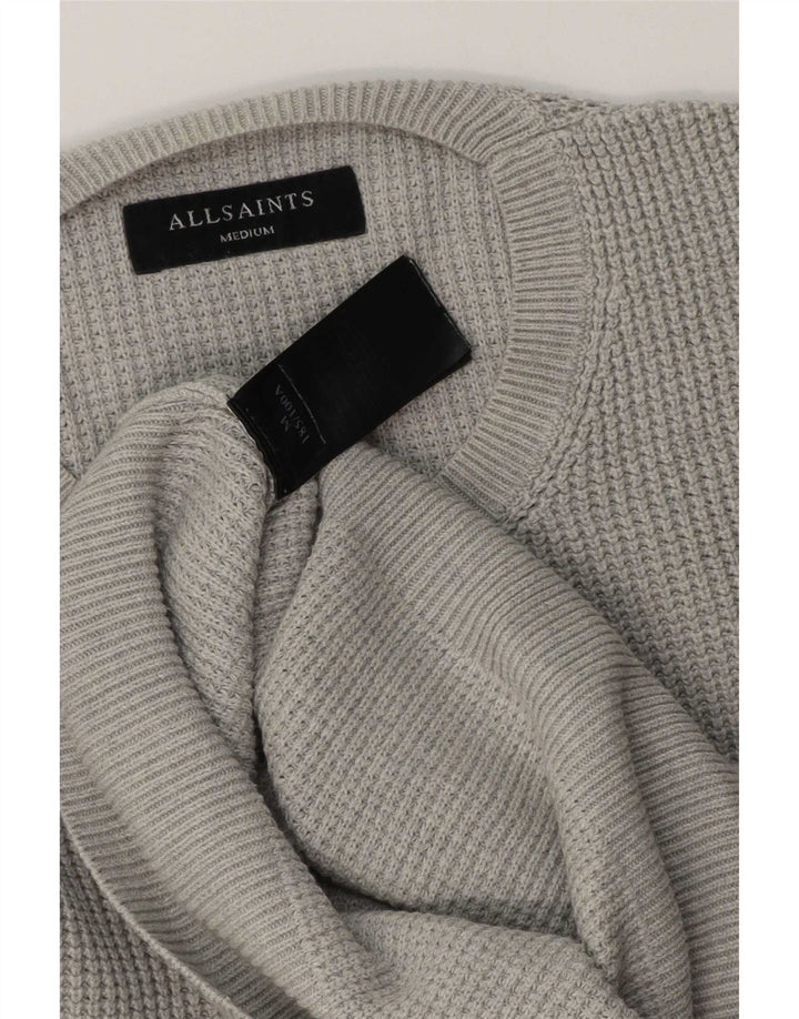 All Saints Jersey de cuello redondo para hombre de algodón gris medio