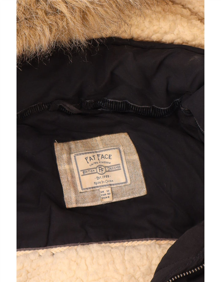 Chaqueta acolchada con capucha para mujer Fat Face UK 40 Mediana Azul marino Poliéster