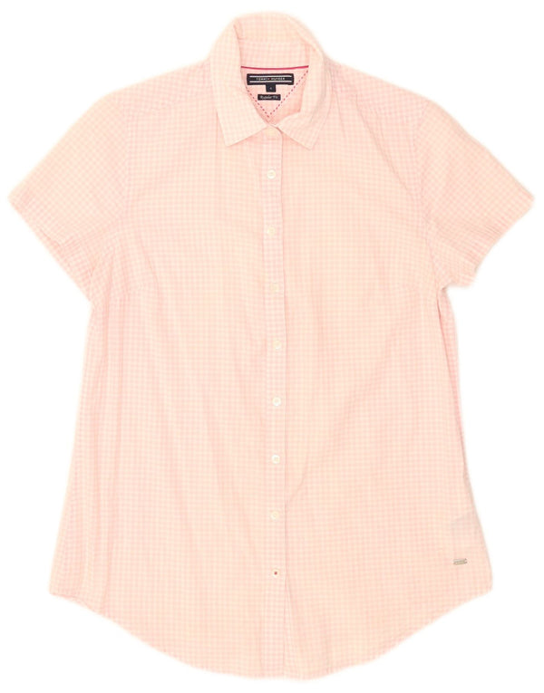 Tommy Hilfiger Camisa de manga corta para mujer US 4 Small Pink Gingham