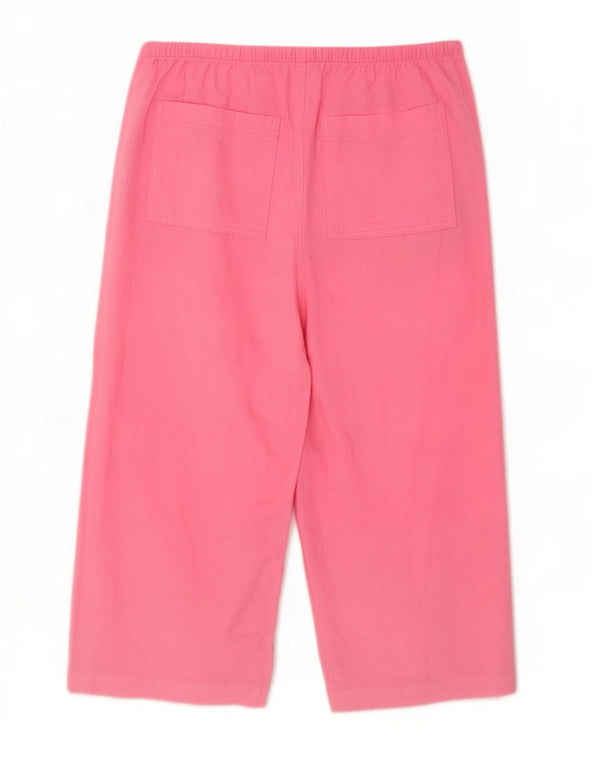 Marks & Spencer Pantalones Capri de Pierna Ancha para Mujer UK 40 Large W34 L20 Rosa