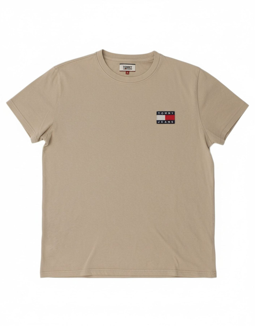 TOMMY HILFIGER Mens T-Shirt Top Medium Beige Cotton