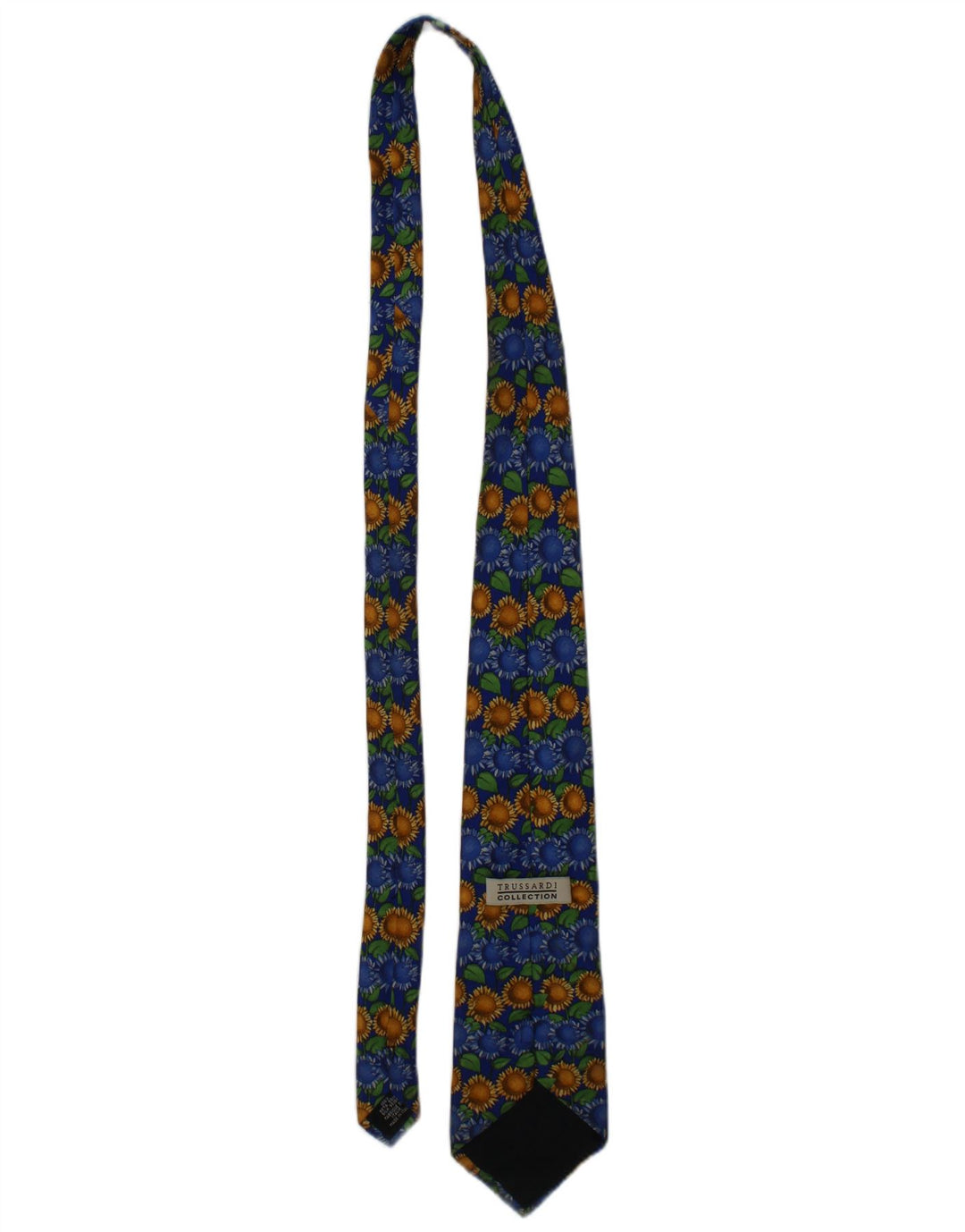Corbata estampada Trussardi de hombre de seda floral azul talla única