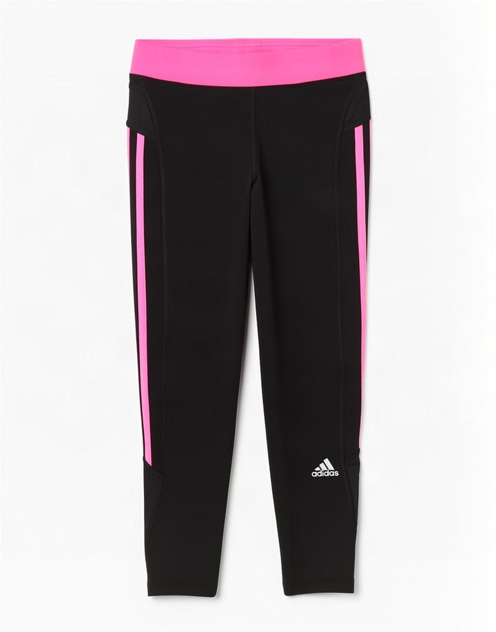 Adidas Leggings Capri para mujer UK 10 Pequeño Negro Colorblock Poliéster