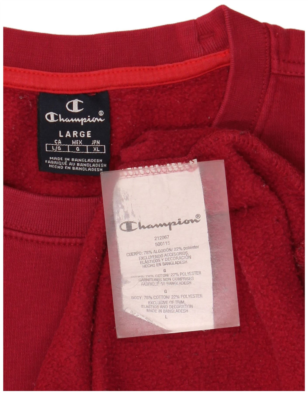 Champion Sudadera Gráfica para Hombre Jersey Grande De Algodón Rojo