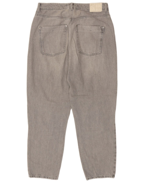 Zara Jeans Cónicos Para Mujer EU 42 Large W32 L27 Gris