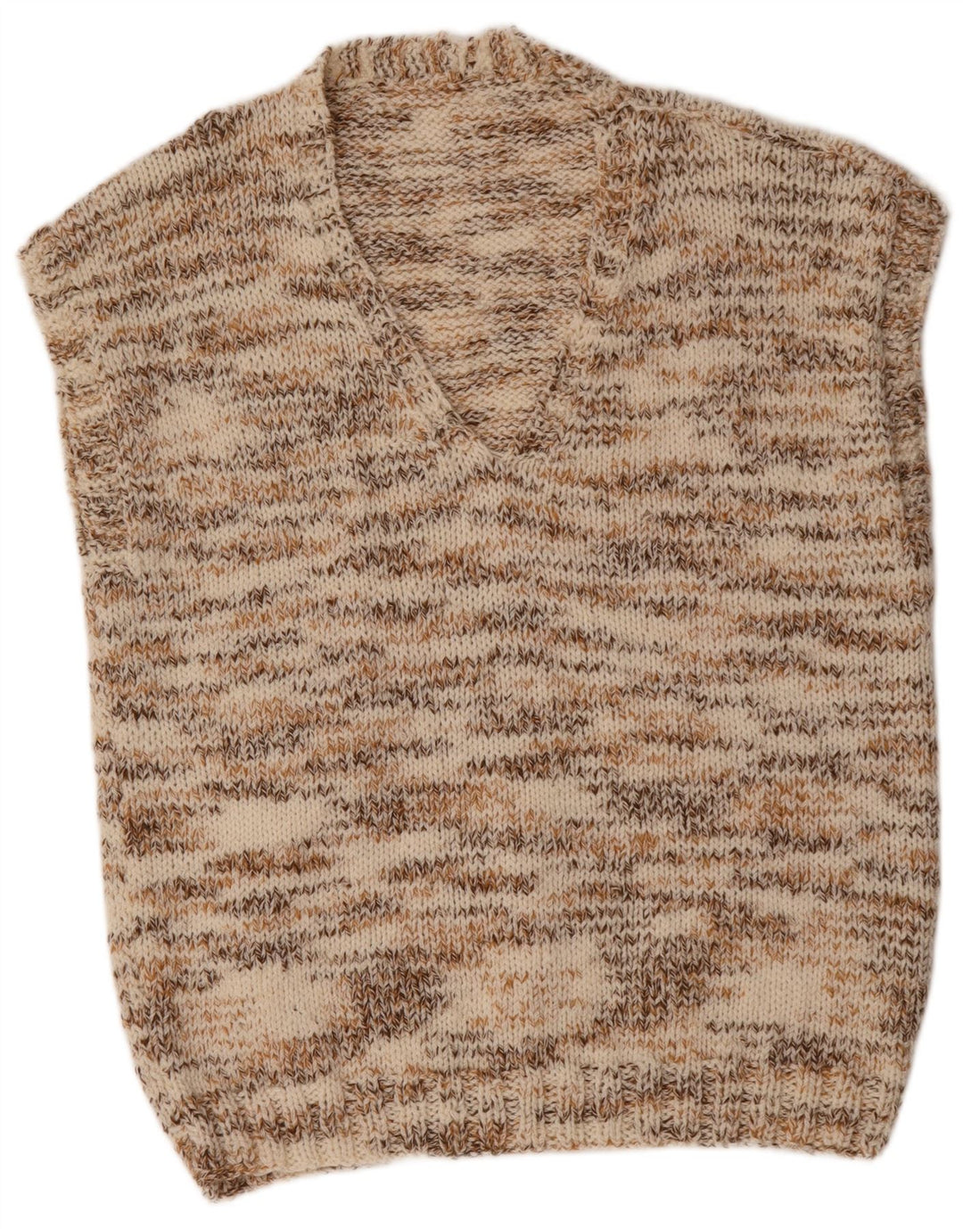 Vintage hombres chaleco tanque top grande beige moteado