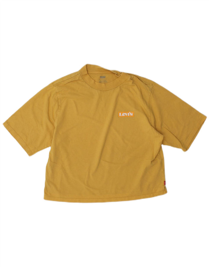 LEVI'S Camiseta corta extragrande para mujer UK 6 XS Algodón amarillo