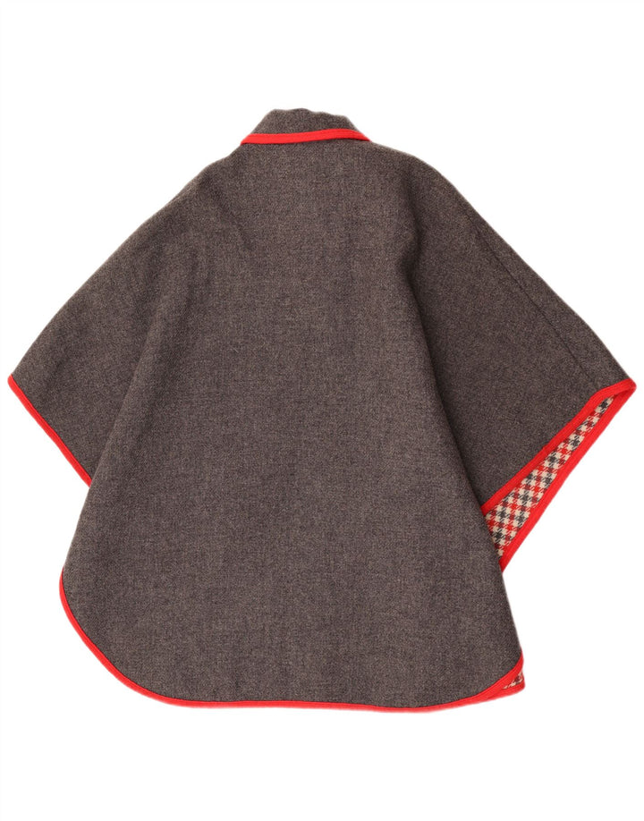 Vintage mujer cabo abrigo un tamaño gris lana
