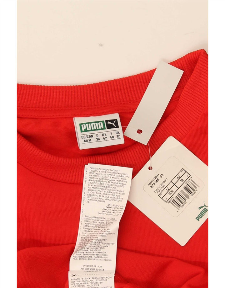 Puma Mujer Graphic Sudadera Jumper UK 12 Medium Rojo Colorblock