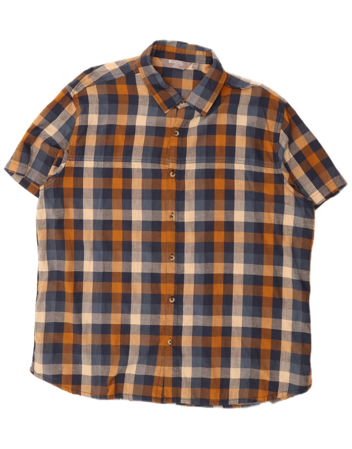 Camisa de manga corta para hombre Mountain Warehouse 3XL Algodón a cuadros multicolor