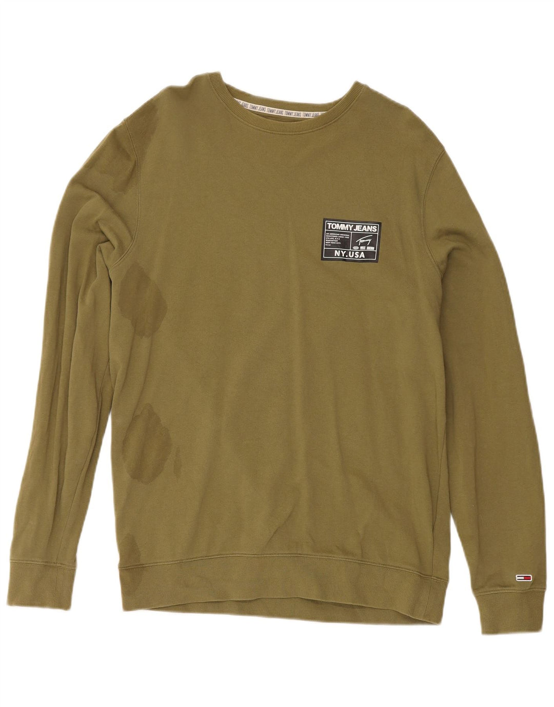 Tommy Hilfiger Sudadera con Capucha para Hombre Jumper Large Khaki Cotton